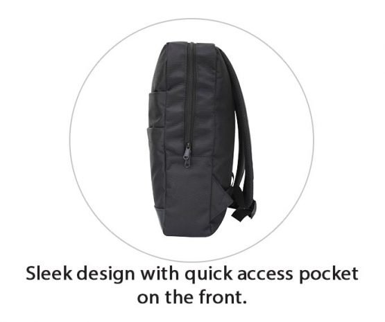 Slimz black backpack with double front pocket - Image 5