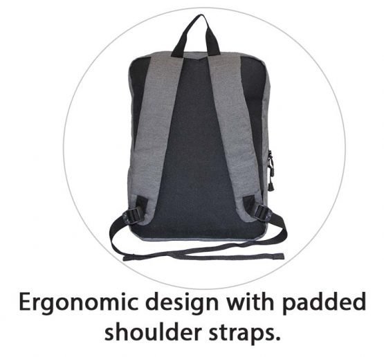 Slimz gray backpack with double front pocket - Image 3