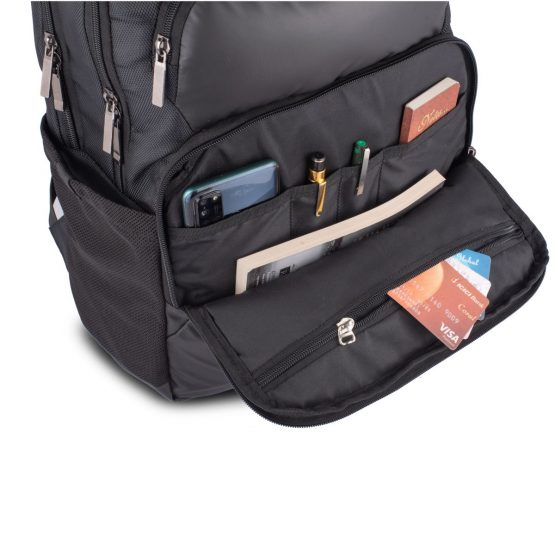 Buddy: 2 tone Laptop bag with double bottle pocket | Front organizer compartment and quick access pocket | Padded backpack - Image 2