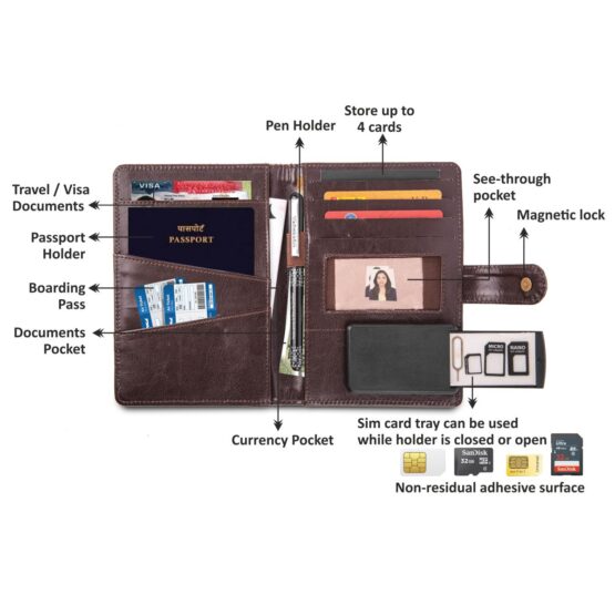 Arrow style Tweed Passport holder with Sim Card Safe Case & Sim Card Jackets - Image 2