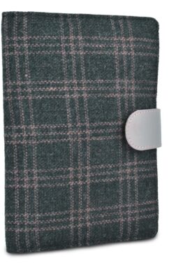 Gray Chequed Tweed Passport holder with Sim Card Safe Case & Sim Card Jackets