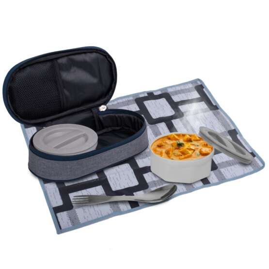 Backpack Lunch bag kit combo : Backpack with Lunchbox, 2 microwaveable containers, Fork, spoon and tablemat - Image 7