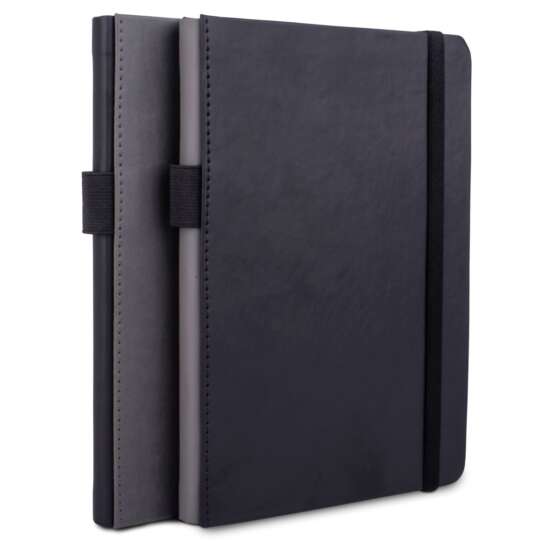 Alpha A5 notebook with Pen Slot | Two tone finish | With memorandum, Fastener & Bookmark ribbon