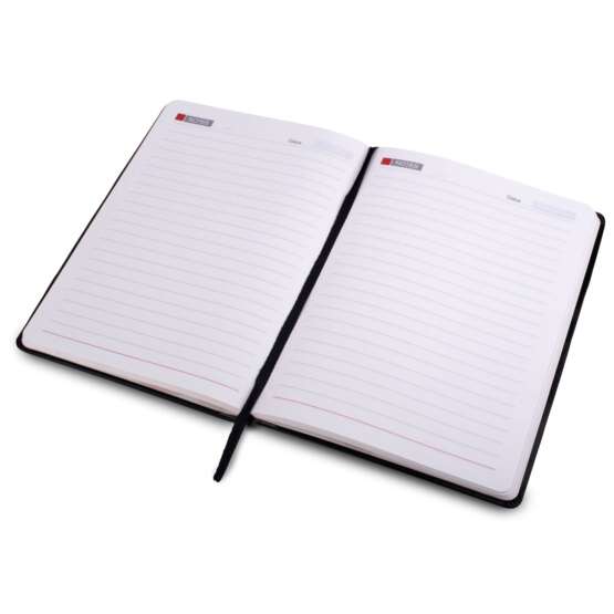 Alpha A5 notebook with Pen Slot | Two tone finish | With memorandum, Fastener & Bookmark ribbon - Image 2