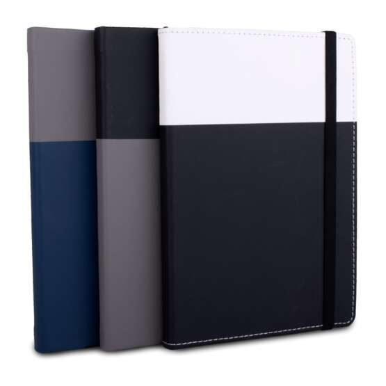 Optima Two tone A5 notebook with Fastener | With memorandum & Bookmark ribbon