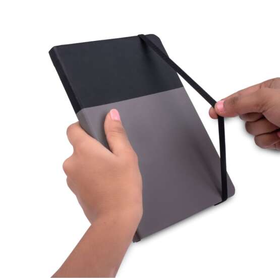 Optima Two tone A5 notebook with Fastener | With memorandum & Bookmark ribbon - Image 5