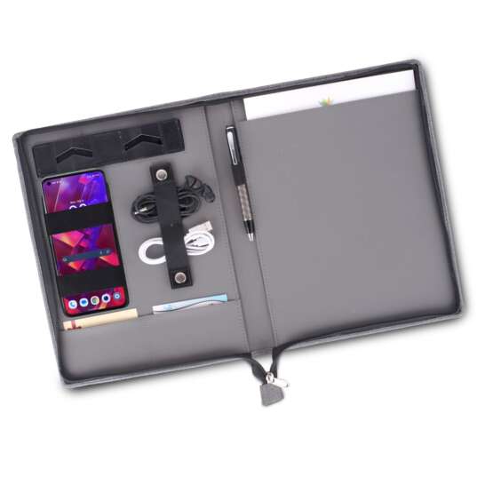 A4 size multipurpose folder with phone pocket