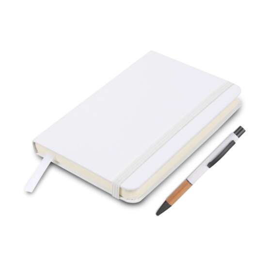 Classic Notebook Gift set: A5 Elastic Notebook With Metal Bamboo Pen - Image 2