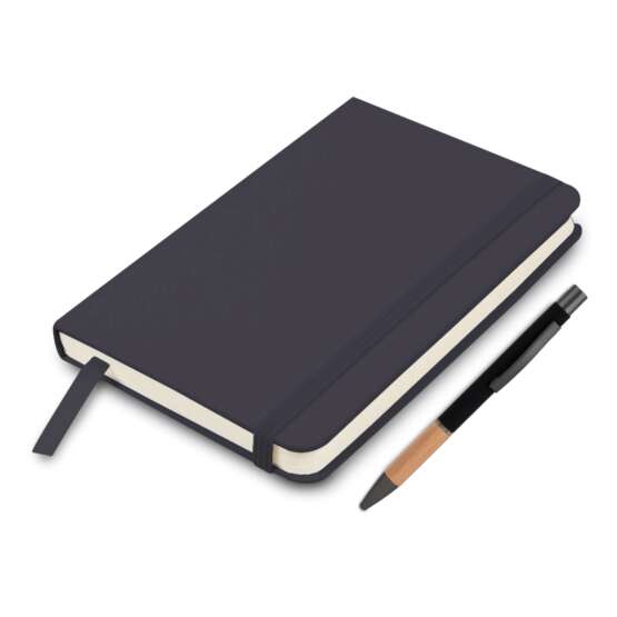 Classic Notebook Gift set: A5 Elastic Notebook With Metal Bamboo Pen - Image 3