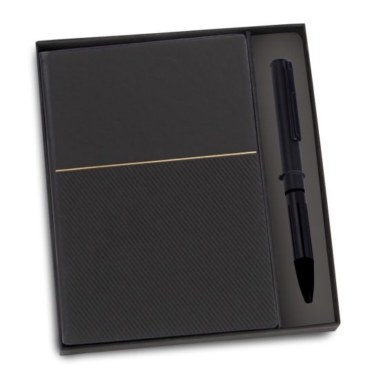 2 in 1 Set: Slant A5 notebook with Metal Pen in Gift Box - Image 2