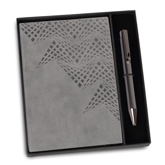 2 in 1 Set: A5 notebook with Luster Metal Pen in Gift Box