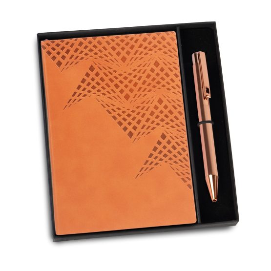 2 in 1 Set: A5 notebook with Luster Metal Pen in Gift Box - Image 2