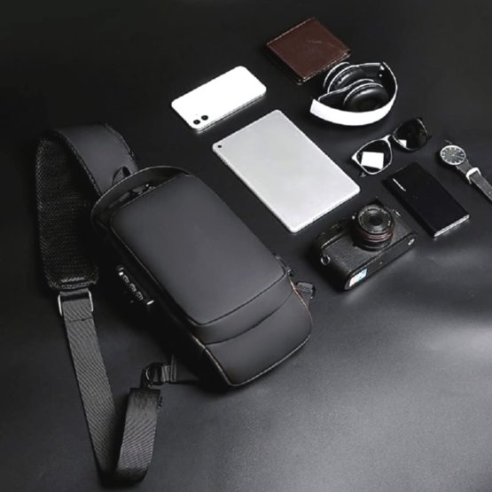 Nomad: Premium travel sling bag with Side lock | Water-Resistant build with 4 pockets | Perfect for travel