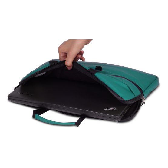 Teal: Water Resistant Laptop Sleeve with Soft inner lining | 3 outside spacious pockets | Soft touch fabric for gadget protection - Image 2
